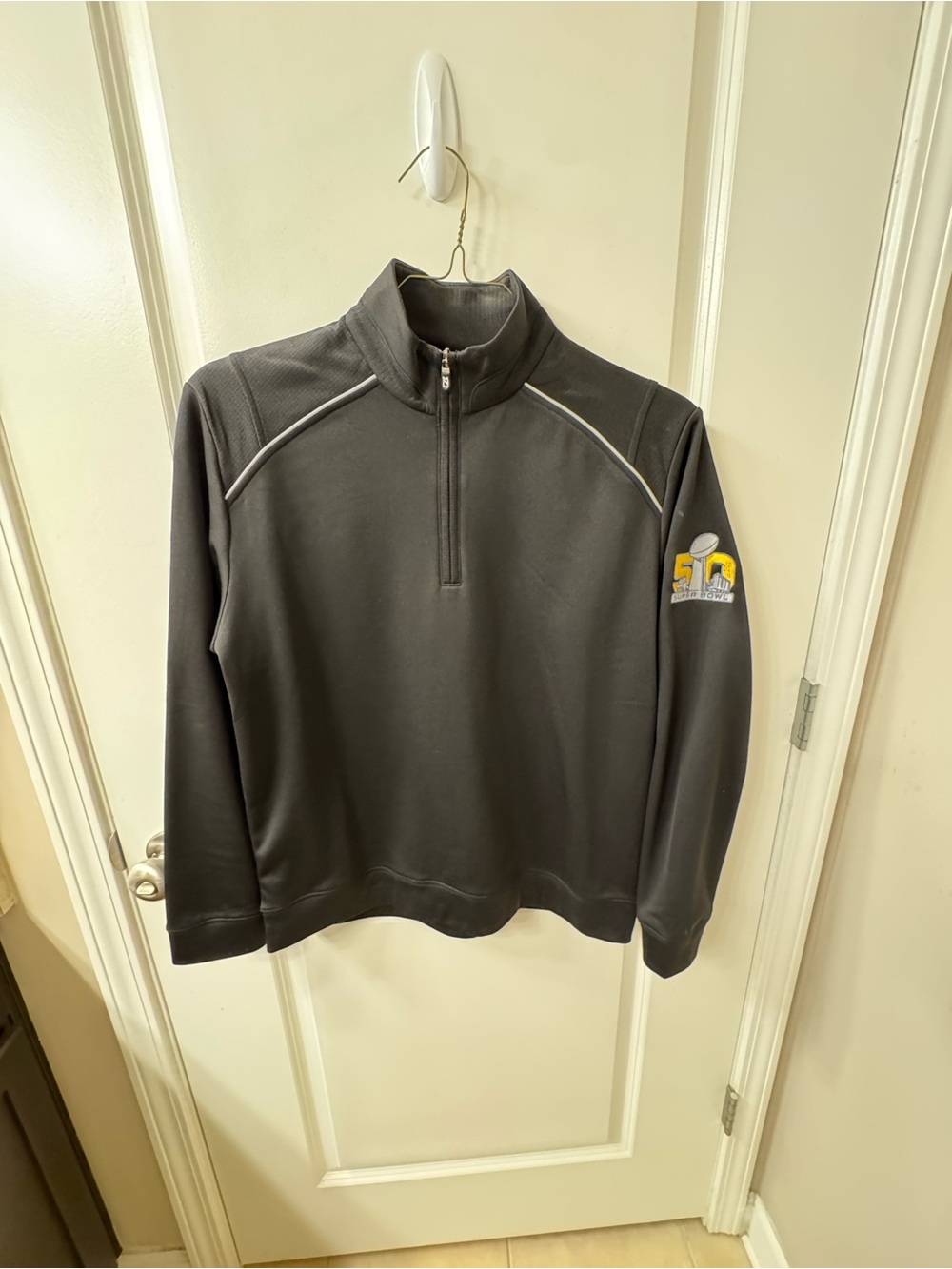 Cutter & Buck Super Bowl 50 Black Quarter-Zip Performance Pullover
